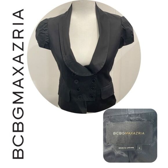 BCBGMaxAzria Women’s Black Short Sleeve Top Vest - Size S - Picture 2 of 2